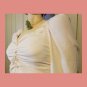 Windsor Boho Gothic Smocked Gathered Puff Sleeve Button down Crop Top NWT