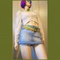 Windsor Boho Gothic Smocked Gathered Puff Sleeve Button down Crop Top NWT