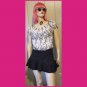American Eagle Outfitters Retro Black & White Embroidered Sexy Boho Crop Top NWT
