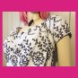 American Eagle Outfitters Retro Black & White Embroidered Sexy Boho Crop Top NWT
