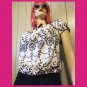 American Eagle Outfitters Retro Black & White Embroidered Sexy Boho Crop Top NWT
