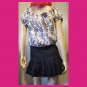 American Eagle Outfitters Retro Black & White Embroidered Sexy Boho Crop Top NWT