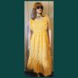 Sunny Yellow Polka Dot Print Ruffle Boho Prairie Maxi Sun Dress NWT Size XS