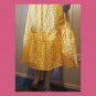 Sunny Yellow Polka Dot Print Ruffle Boho Prairie Maxi Sun Dress NWT Size XS