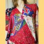 Beach Babe Boho Floral Patchwork Chiffon Swim Coverup Wrap O/S