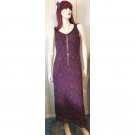 Vintage 90s Goth Sheer 2-Tone Burgundy Floral Chiffon Overlay Elegant Maxi Dress Size S