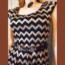 Candie’s Fit & Flare Lacy Gold Sparkle Belted Party Mini Dress NWT Size L JRS Candie’s Fit & Flare Lacy Gold Sparkle Belted Party Mini Dress NWT Size L JRS