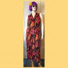 Vintage California Krush Slinky Rayon Buttondown Boho Maxi Pencil Dress Size L