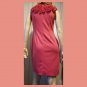 Rosy Pink Pleated Rosette Neckline Pencil Bodycon Pinup Party Dress Size 6