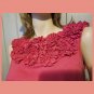 Rosy Pink Pleated Rosette Neckline Pencil Bodycon Pinup Party Dress Size 6