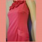 Rosy Pink Pleated Rosette Neckline Pencil Bodycon Pinup Party Dress Size 6
