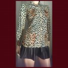 Rockabilly Vintage 60s 70s MOD Leopard Cat Print Button down Shirt Jacket S/M Rockabilly Vintage 60s 70s MOD Leopard Cat Print Button down Shirt Jacket S/M