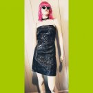 VTG 90s WICKED GOTH DESTROYED Black PVC GLITTER DRESS L JRS VTG 90s WICKED GOTH DESTROYED Black PVC GLITTER DRESS L JRS