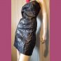 VTG 90s WICKED GOTH DESTROYED Black PVC GLITTER DRESS L JRS
