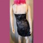 VTG 90s WICKED GOTH DESTROYED Black PVC GLITTER DRESS L JRS