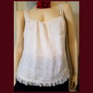 Vintage Lord & Taylor Antique White Silk Chiffon Camisole Top Size L