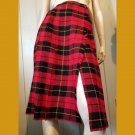 Vintage 70s Schoolgirl Red Tartan Plaid Pleated Wrap Skirt XS