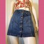Retro Dark Blue Denim Button-down Mini Skirt Size 9/29 JRS NWT