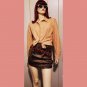 Vintage 90s Tan Micro Suede Button-down Boho Western style Cowgirl Shirt M.