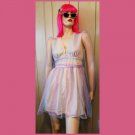 Fairycore Iridescent Rainbow Chiffon Coquette Girl Party Mini Dress M JRS