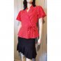 Retro Red Polka Dot Rockabilly Pinup Peplum Top Size L