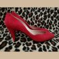 Vintage 80s Proxy Cherry Red Suede Pointy Toe Heels Pumps Size 7 1/2