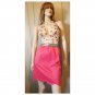 SEXY 60s MOD ELECTRO NEON Pink VF Satin Slip Skirt S pinup glam