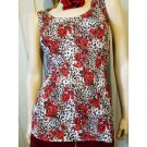 Leopard Floral Print Magic Stretch Pleated Sleeveless Summery Top O/S Leopard Floral Print Magic Stretch Pleated Sleeveless Summery Top O/S