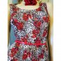 Leopard Floral Print Magic Stretch Pleated Sleeveless Summery Top O/S
