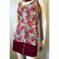 Leopard Floral Print Magic Stretch Pleated Sleeveless Summery Top O/S