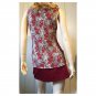 Leopard Floral Print Magic Stretch Pleated Sleeveless Summery Top O/S