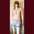 Maurices Mauve Sheer Floral Lace Crochet Top Size M