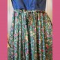 Vintage 90s Button-down Boho Cottagecore Garden Floral Print Maxi Dress Size 8