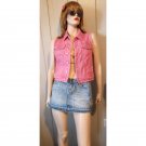 American Rag Ladies Pink Acid Wash Denim Vest Jacket Size S American Rag Ladies Pink Acid Wash Denim Vest Jacket Size S