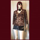 Vintage Shimmery Black Burnout Velvet Illusion Lace Whimsygoth Party Top L Vintage Shimmery Black Burnout Velvet Illusion Lace Whimsygoth Party Top L