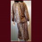 Vintage 70s LEOPARD PRINT Top & Skirt Set Outfit