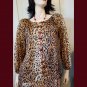 Vintage 70s LEOPARD PRINT Top & Skirt Set Outfit
