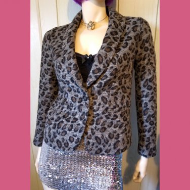Ann Taylor Loft Leopard Print Fitted Blazer Jacket Coat Size XSP