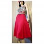 Vintage 70s Brightest Cherry Red Soft Acrylic Fit & Flare Circle Skirt wOw! XS