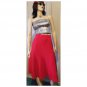 Vintage 70s Brightest Cherry Red Soft Acrylic Fit & Flare Circle Skirt wOw! XS