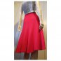 Vintage 70s Brightest Cherry Red Soft Acrylic Fit & Flare Circle Skirt wOw! XS