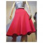 Vintage 70s Brightest Cherry Red Soft Acrylic Fit & Flare Circle Skirt wOw! XS