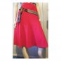 Vintage 70s Brightest Cherry Red Soft Acrylic Fit & Flare Circle Skirt wOw! XS