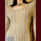 Skye’s The Limit Shimmery Gold Metallic w/ Rhinestones Pleated Tunic Sweater Top Minidress XL Skye’s The Limit Shimmery Gold Metallic w/ Rhinestones Pleated Tunic Sweater Top Minidress XL