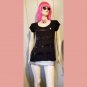 VTG Y2K RUE21 FLASHY GLAM Shimmery Black Sequins T-shirt XL JRS