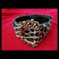 Vintage 90s Leopard Print Fabric Belt Size 14