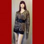 Vintage Vanity Fair Leopard Kitty Print Dolman Slv Blouse Top Sz M 70s 80s