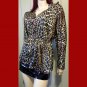 Vintage Vanity Fair Leopard Kitty Print Dolman Slv Blouse Top Sz M 70s 80s