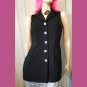 Vintage 90s Dani Max Black Button-down Blazer Vest Size 6