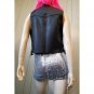 Biker Babe Black Leather Button-down Motorcycle Vest River Rd Size L